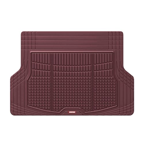 Image of Motor Trend FlexTough Rear Cargo Mat - Heavy-Duty Trimmable Car Trunk Mat for Back of SUV, Universal Rear Cargo Liner for SUV, Flexible Trunk Liner, Automotive Floor Mats & Cargo Liners (Burgundy)