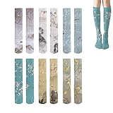 Generisch Lustige Kniestrümpfe für Damen, niedlich bedruckte, lustige Socken, weiche, atmungsaktive und dehnbare Socken für Damen (6 Pairs)