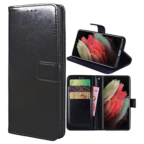 TIANCI Case for Umidigi C1 Case Leather Wallet Case Flip Stand View Cover with Card Slots Compatible with Umidigi C1 Phone Cover Black Cover