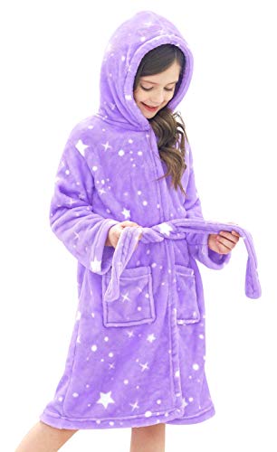 Image of Doctor Unicorn Soft Hooded Rainbow Bathrobe Sleepwear for Girls