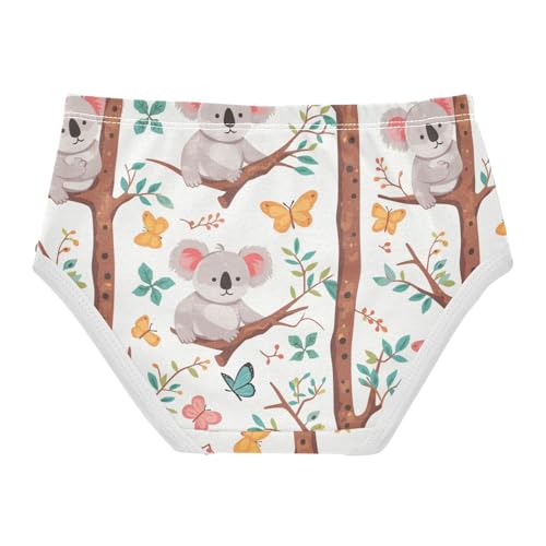 Wusikd Cute Koala Bear Girls' Underwear Cotton Tree Butterfly Girls Briefs Soft Toddler Underwear 2T2