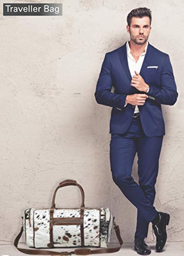 Myra Bag Amore Cowhide & Leather Duffle Travel Bag S-11223