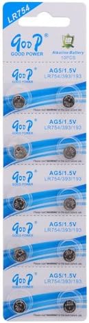 10 Pcs Set AG5/LR754/393 1.5V Button Cell Alkaline Battery