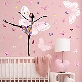 LZYMSZ Ballet Wall Decals, Girl Ballet Dancer Silhouette Wall Art Stickers Ballerina Poses Inspirati
