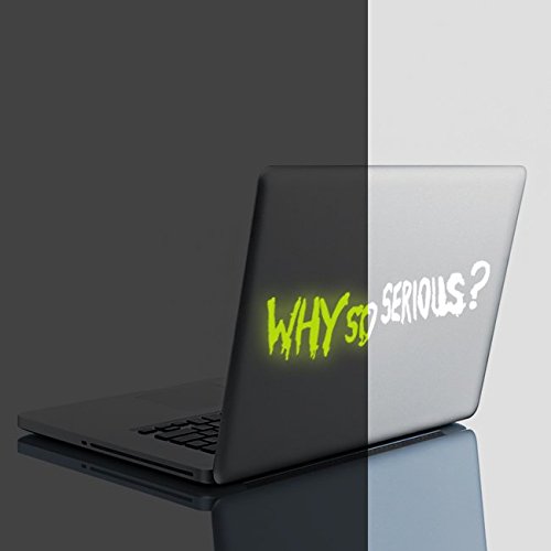 Slaf Ltd. (16" X 4") Glowing Vinyl Car Window Decal Joker Quote Why So Serious? / Glow In Dark Scarry Saying Sticker/Luminescent Text Mural #TOP2