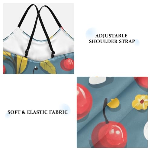 Pigsaly Girls One Piece Swimsuits Cherry Flower Ladybug Kids Cross Back Swimwear Toddler Beach Sport Bathing Suit 3T3