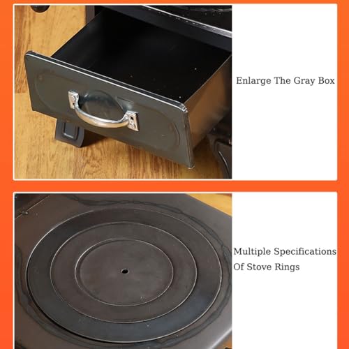 DINGK Holzofen, Brennholzofen, Kohlenstofffeuer aus reinem Gusseisen, Multibrennstofföfen aus Gusseisen, Holzöfen for den Innenbereich, Holzpelletöfen for die Innenheizung – Bild 6