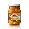 Carbonell - Aceitunas Verdes Partidas con Hueso, Estilo Gazpacha, Variedad Manzanilla, con Vegetales, Aliño de Ajo y Vinagre, con Guindilla y Pimentón Rojo, para un Toque Picante - 450 g