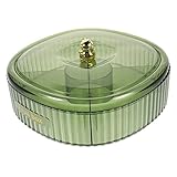 NUOLUX ド ーツの小分け箱 ナッツサービングトレイ ド ーツの容器 蓋付きシャルキュトリーボード 果物の保存容器 分割されたスナックトレイ 区画 Green プラスチック