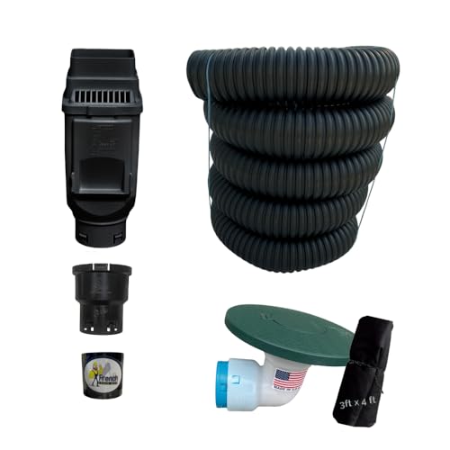 French Drain Man 3 in. Gutter Downspout Extensions Kit Rain Gutter Downspout Extension - Kit Includes Drain Pipe Downspout Adapter with Cleanout Pop Up Emitter (Black 3 x 4 Gutters)