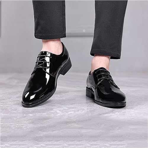 Oxford Shoes for Men Derby Shoes Mens Formal Dress Business Lace Up Shoes Classic Black Patent Leather Shoes3