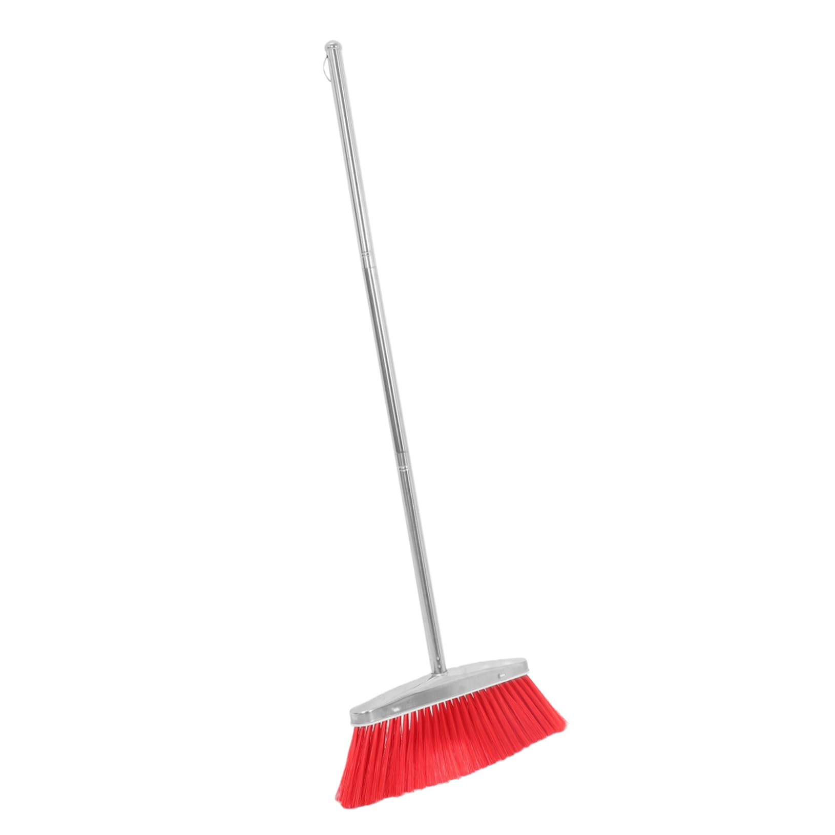 MOLUCKFU Stainless Steel Broom Brooms Garage Broom Lawn Broom Large Angle Broom Shop Broom Pet Hair Broom Lobby Broom Heavy Duty Floor Broom Cleaning Broom Concrete Broom Patio Broom Red Pp