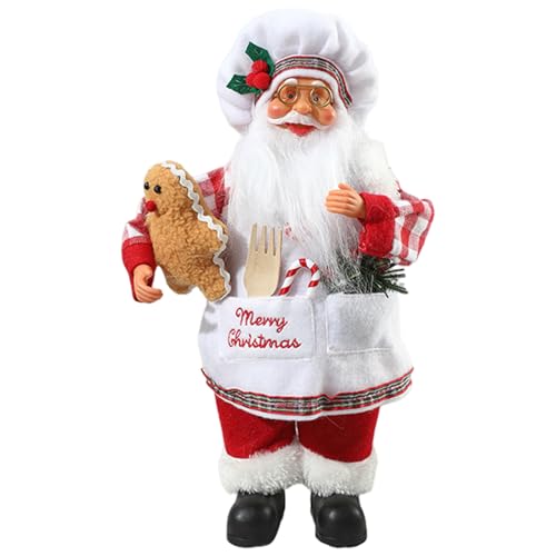 Figurines de Noël Père Noël chef cuisinier debout pour décoration de table