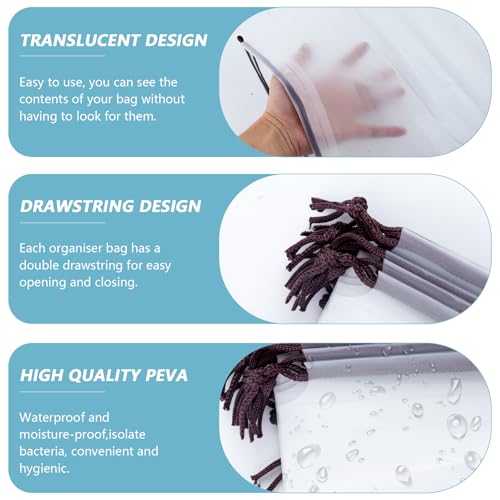 100 PCS Translucent Shoe Bags for Travel, Large Portable Shoe Bags with Drawstring, for Rainy Days Out (White)3