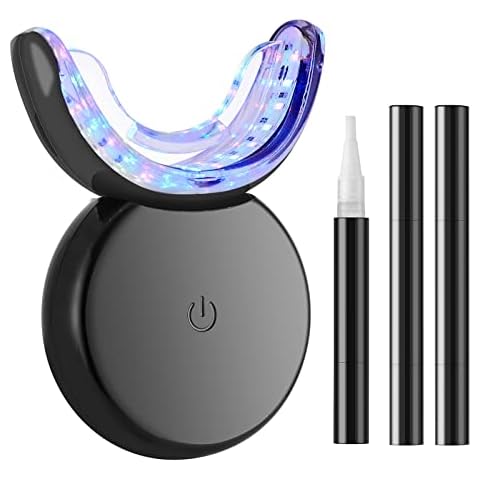 Teeth Whitening Kit Bleaching Zähne - EOSVAP Zahn Bleach Set mit 32X LED Zahnaufhellung Lampe 3Pcs Zahnbleaching Gel Stift - Zahnflecken Schnell Entfernen Zähne Aufhellen Cover