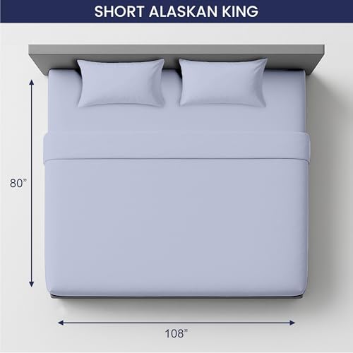 Image of SGI 108 inchx80 inch 4 Pc Short Alaskan King Sheet Set 600 TC 15 inch Cornflower Blue