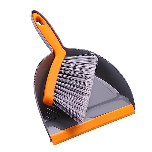 GOOHOCHY Mini Broom and Dustpan Desktop Cleaner Cleaning Blow Dryer Comb Attachment Countertop Broom Dustpan Keyboard Dustpan Brush Keyboard Cleaner Brush Keyboard Brush Cleaner Orange