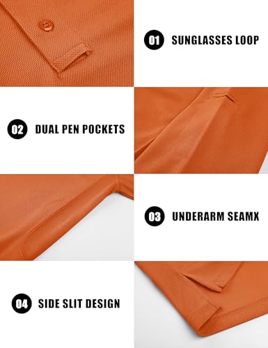 Image of MAGNIVIT Men's Polo Shirts Long Sleeve Quick Dry Performance Shirt Military Tactical Army Combat Polo Shirts