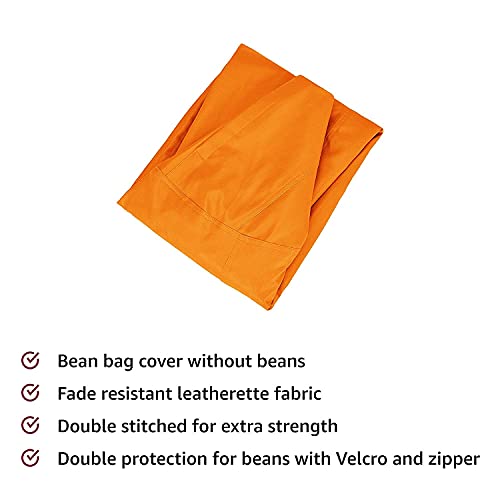 Image of Amazon Brand - Solimo XXXL Bean Bag Cover Without Beans (Brown) XXXL Bean Bag Cover (Orange)