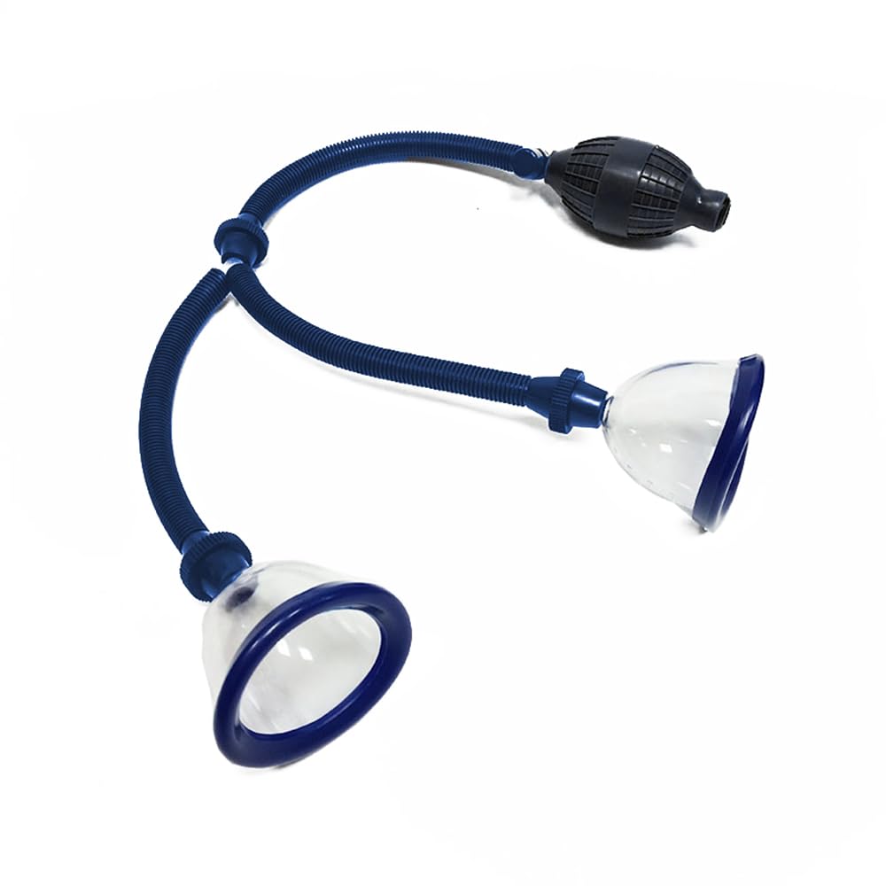 Ventouses pour mamelons Ensemble à vide avec aspiration extrême Agrandissement des mamelons Pompe vaginale à vide Ventouses clitoridiennes SM Sextoy pour femmes et couples (Bleu, 10x10 cm)