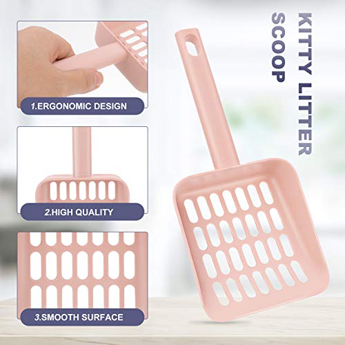 Conjunto de colher para limpeza de fezes de gato (rosa)