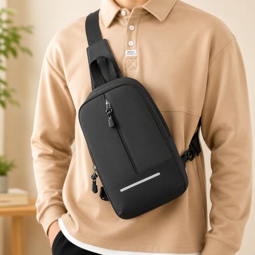 Image of Sling Bag for Men & Women- Crossbody Sling Bag for Travel, Cycling & Hiking | Waterproof Shoulder Bag with Compartment and Zipper Pockets