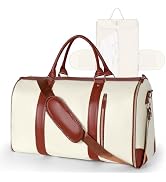 Geestock Garment Bags for Travel, PU Leather Carry On Garment Duffle Bag for Women with Shoe Pouc...