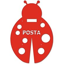 Alubox 08 miaplcocciro Front for Interchangeable Letterbox My with Ladybird Design, Red