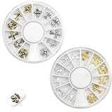 KiKiHong 2 Boxen 3D Nail Art Charms Zubehör Metall Glitter Pailletten Strasssteine Nägel Dekoration DIY Nagel für DIY Nageldesign Dekorationen Lieferungen