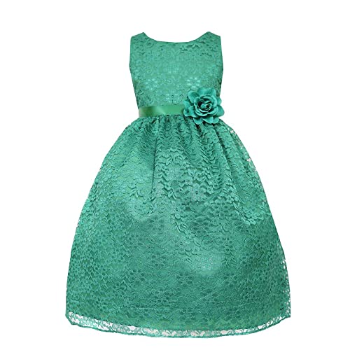 Robe Ceremonie mariage cortège Fille dentelle vert 8ans (8 ans)