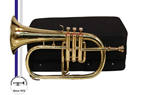 McLian Professionals Flugel horn 3 valves Brass Finish Bb Pitch With Hard Case And Mouth piece