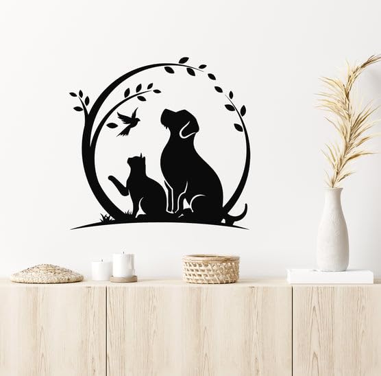 Cat Dog House Vinyl Wall Art Decal Stickers Kitchen Décor, Size: 27 X 27cm-image-29