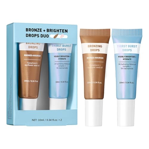 Set De Cuidado De La Piel De Gotas, Dupe E-L-F El Dúo Más Popular De La Piel, Gotas De Bronce, Con Bronceado Natural E Hidratante, 10 Ml, Para Cuerpo, Piernas, Cara