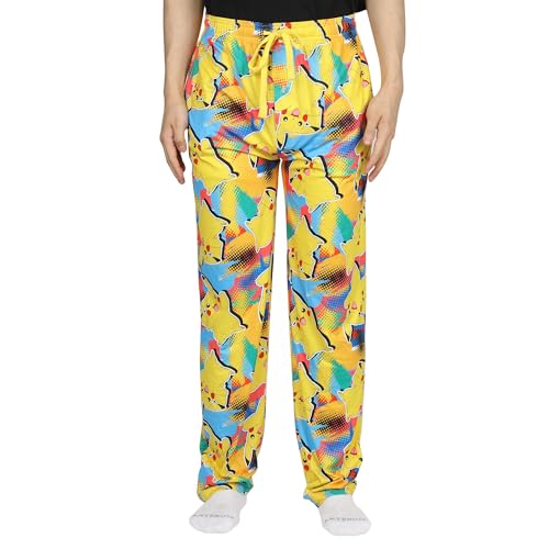 Pokemon Men's Pikachu Pajama Pants Allover Character Multicolor Lounge Sleep Bottoms4