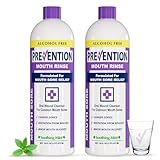 Prevention Mouth Sore Mouth Rinse, Canker Sore Treatment, Oral Pain Relief Mouthwash for Ulcers and Sores, Braces, with Hydrogen Peroxide, Alcohol-Free, Fluoride Free, 16 oz, Soothing Mint, 2 Pack