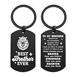 ENGZHI Unique Graduation Gifts for My Brother, Best Brother Ever Keychain for Fathers Day, Birthday, Christmas, Sentimental Present