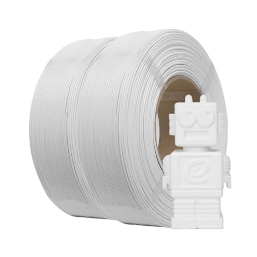 eSUN PLA Basic Refilament 1.75mm, 3D Printer Refill High Speed PLA for Fast Printing, 1KG per Roll, 2 Rolls Spoolless 3D Printing Filament for High Speed 3D Printers, White