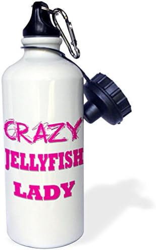 3dRose Crazy Jellyfish Lady-Sports Water Bottle, 21oz , 21 oz, Multicolor image 2