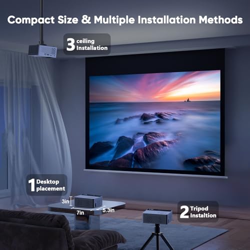 TMY 1080P Full HD Portable Mini Projector, Bluetooth Movie Projector, Compatible with TV Stick/Smartphone/PC/Game Console/HDMI/USB, Indoor & Outdoor Use, with Projector Screen by TMY - Image 8