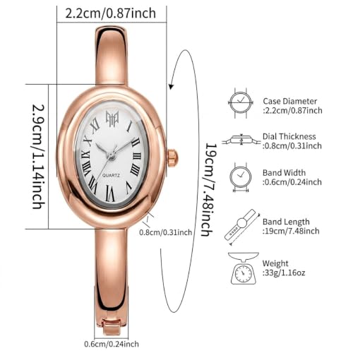 Image of Shocknshop Elegant Oval Roman Dial Women Quartz Fashion Bracelet Strap Ladies Wrist Watch for Woman and Girls -WCH197