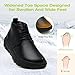 Men's Orthopedic Wide Leather Winter Ankle Boots: Winter Warm Diabetic Dress Shoes with Arch Support for Plantar Fasciitis, Comfortable Arch Support Walking Shoes for House Black Size 10