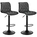 Lestarain 2X Taburetes de Bar Terciopelo Taburetes Altos Cocina con Respaldo Juego de 2 Taburetes Giratorio Sillas de Bar Regulable en Altura Taburetes de Cocina Gris Oscuro