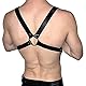 keland Herren Punk Leder Verstellbarer Schulter Gürtel Brustgurt Tragegurt Cosplay Bekleidung Unterwäsche(Schwarz-005)