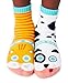 Fun Kids Cat and Dog Socks - Mismatched Friends With Grips