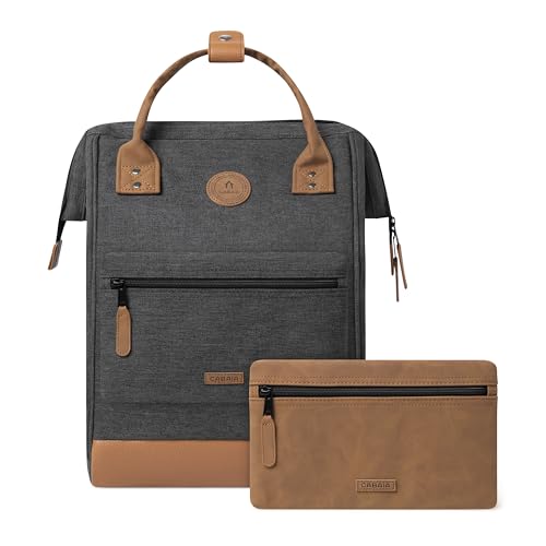 Sac à dos Adventurer Cabaia Medium vegan noir et ses poches interchangeables