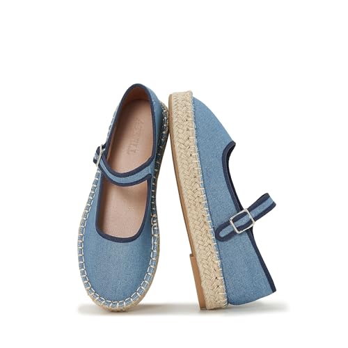 Women's Mary Jane Espadrilles Woven Espadrille Outsole Canvas Summer Flats