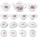 Liberty Imports 17 Piece Rose Flower Porcelain Ceramic Tea Set | Pretend Play Kids Toy Mini Kitchen Playset