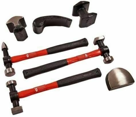 Orbitron 7Pc Car Auto Body Panel Repair Tool with Fibre Body Beating Bumping Hammer Set