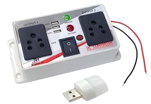 SP Electron 12v/24v dc to ac 100W Converter Gang Box 3 in Built USB Ports. dc to ac Converter Inverter Solar for Multiple Application with USB Blub-image-34