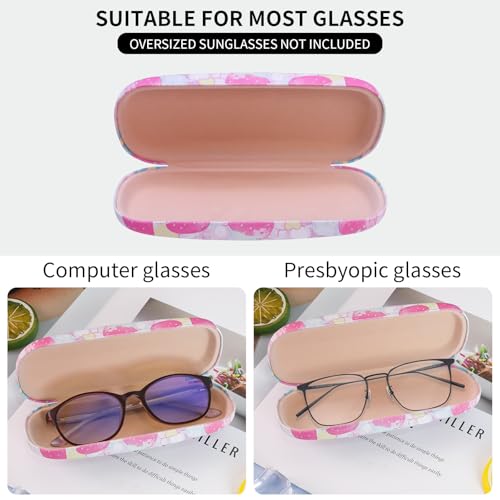 Image of PERFECTSIGHT Hard Shell Eyeglasses Case, PU Leather Protective Glasses Case, Cute Eyeglass Case for Women Men Girls